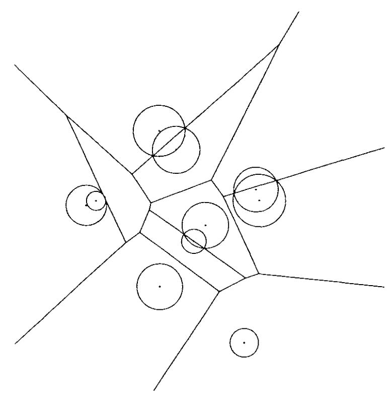 二维的power diagram示例